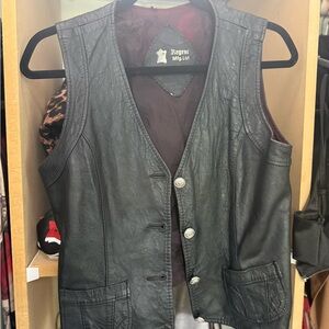 Regent Black vintage genuine Leather Vest